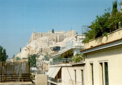 Blick aus Hotel Solonion zur Akropolis