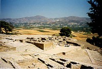 Blick auf Phaistos und die Messara Ebene