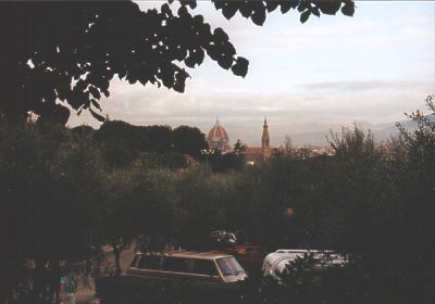 Blick vom Campingplatz auf Florenz