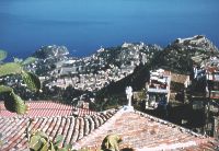 Blick von Castelmola nach Taormina