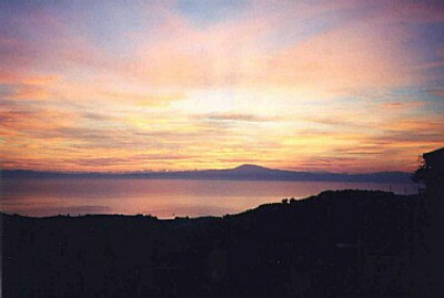 Sonnenuntergang über dem Messinischen Golf