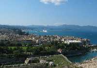 Blick auf Korfu Stadt