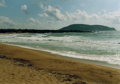 Strand Langouvardos nach Süden
