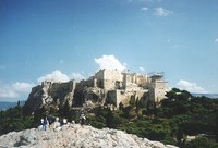 Blick vom Areopag zur Akropolis