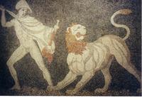 Mosaik Löwenjagd in Pella