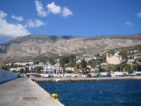 Ágios Kírikos; Sicht auf den Fárdi oder Efanos, Gebirgszuges