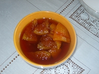 portokali glikes - in Sirup eingelegte Orangenstücke mit Schale