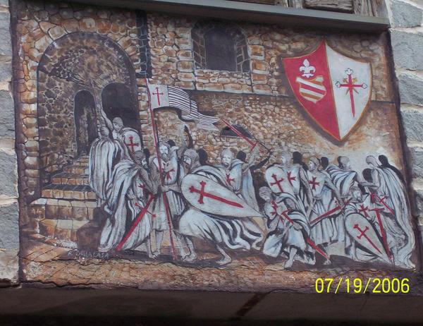 Wandgemälde, Kampf in der Festung Seborga