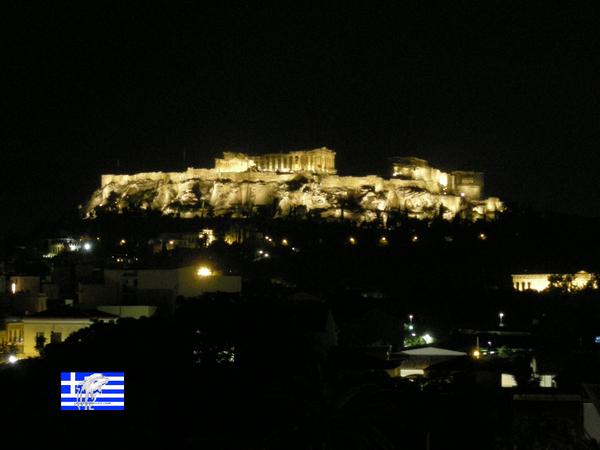 Akropolis bei Nacht