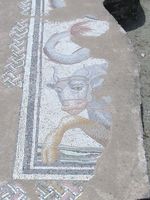 Freigelegtes Mosaik im archäologischen Park