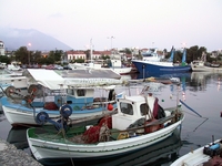 Abendstimmung im Hafen von Kamariotissa