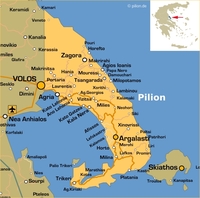 Landkarte des Pilions