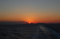 Sonnenuntergang auf der Fähre nach Patmos