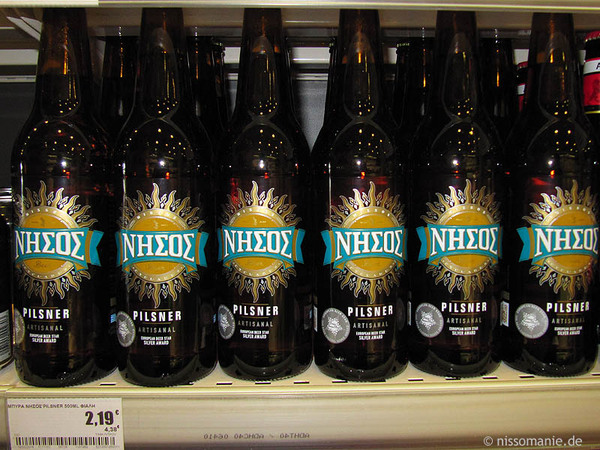 Nisos-Bier von Tinos, nicht gerade billig