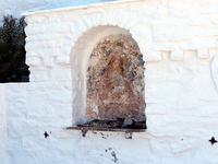 Marienbild am Kloster Chozoviotisse Juni 2018